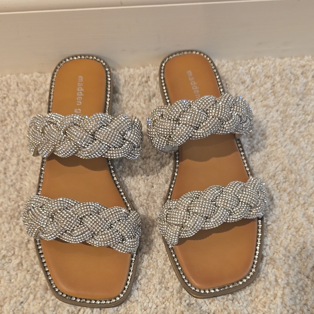 Madden Girl Metallic Braided Sandals